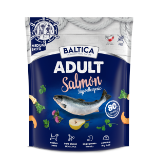 Sucha karma dla średnich psów Łosoś 1kg BALTICA EXCELLENT Adult Salmon Hypoallergenic M- hipoalergiczna, bezzbożowa, monobiałkowa