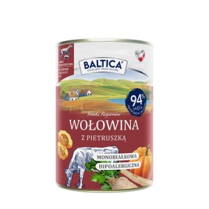 Mokra karma dla psa Wołowina z Pietruszką BALTICA Smaki Regionów 400 g – bezzbożowa karma monoproteinowa dla psa dorosłego