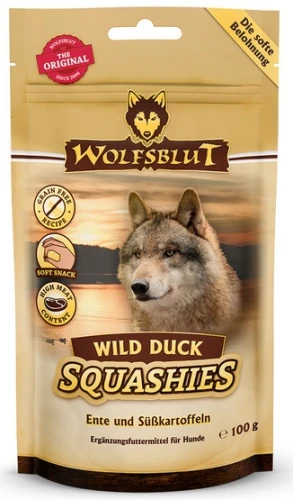 Wolfsblut Dog Squashies Wild Duck Kaczka i bataty 100 g – miękkie przysmaki dla psa