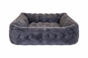 Fav Pet's Design Grafitowe legowisko dla psa typu sofa – miękkie, futerkowe, rozbierane do prania