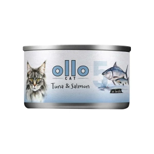 Ollo Cat nr 5 Tuńczyk i Łosoś 70 g – naturalna karma mokra dla kota w sosie własnym
