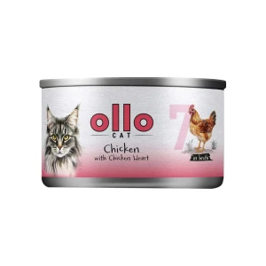 Ollo Cat nr 7 Kurczak i Serca z Kurczaka 70 g – naturalna karma mokra dla kota w sosie własnym