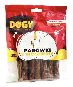 Parówki z wołowiny DOGY 7 szt – naturalne przysmaki dla psa 98% mięsa