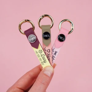 Dwukolorowa cicha adresówka dla psa z Biothane BURA - wodoodporna, personalizowana