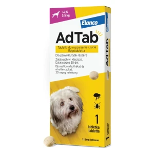 ADTAB tabletka na pchły i kleszcze dla psa miniaturowego 2,5-5,5 kg Elanco
