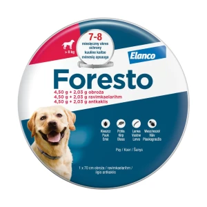 Obroża przeciw pchłom i kleszczom FORESTO Elanco dla psów powyżej 8 kg