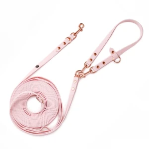 Linka treningowa dla psa HEXA pastelowy róż BURA wodoodporna