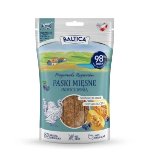 Mięsne paski Indyk z dynią BALTICA przysmaki dla psa  90g
