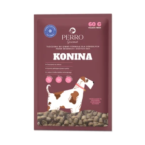 PRÓBKA 60g Karma sucha tłoczona na zimno Konina PERRO Gourmet – dla psów dorosłych średnich i dużych ras