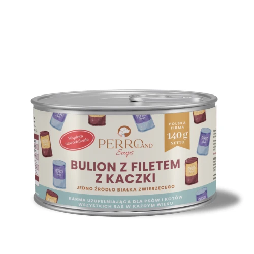 Bulion z filetem z kaczki dla psa i kota PERROland Soups 140g monobiałkowa zupa