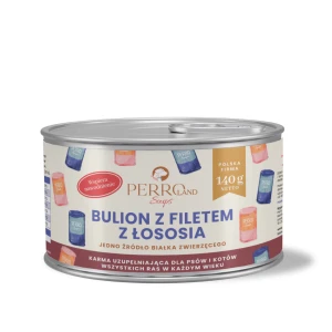Bulion z filetem z łososia dla psa i kota PERROland Soups 140g monobiałkowa zupa