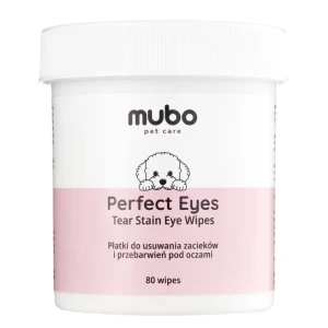 Mubo Perfect Eye Tear Stain Eye Wipes 80 szt. – płatki do usuwania zacieków pod oczami psa i kota