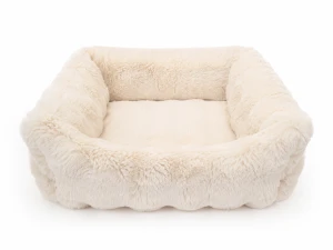 Fav Pet's Design Kremowe legowisko dla psa typu sofa – miękkie, futerkowe, rozbierane do prania