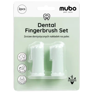 Mubo Dental Fingerbrush Set – nakładki na palec do czyszczenia zębów psa, 2 sztuki, szczoteczki