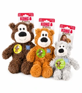 KONG Wild Knots Bear – pluszowy miś dla psa z piszczałką i linowym szkieletem
