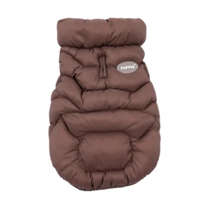 Kurtka zimowa dla psa Puppia Puffy Jacket Brown - brązowa kurtka dla buldoga
