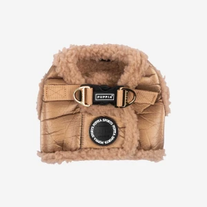 Ocieplane szelki dla psa kamizelka Puppia Winterstride Beige złoto-beżowe