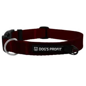 Obroża regulowana dla psa Bordowa jak wino  - Dog's Profit