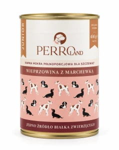 Karma mokra dla szczeniąt PERRO JUNIOR Wieprzowina z marchewką 400g
